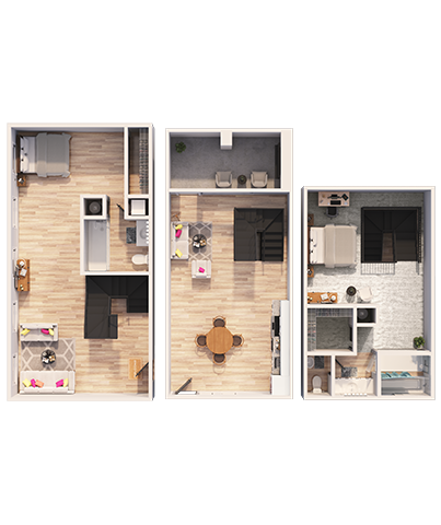 Floor plan for 2 beds, 2 baths, 2281 sqft