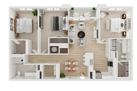 Floor plan for 3 beds, 2 baths, 1503 sqft