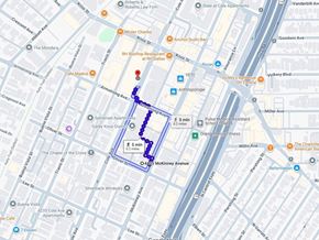 Dallas apartment for rent - A map with a blue highlighted area and a red pin.