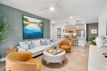 Charleston apartment for rent - A living room with a painting of a beach scene on the wall.
