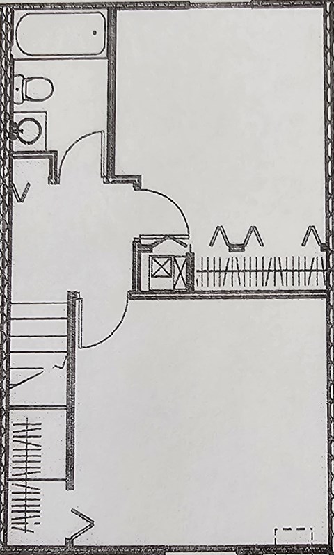 Floor plan for 3 beds, 1 bath