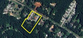 Durham apartment for rent - A yellow square highlights a section of a satellite image showing a residential area.