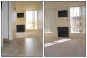 Los Angeles apartment for rent - A living room with a fireplace and a television.