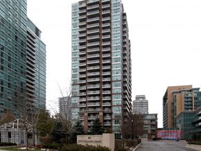 Toronto apartment for rent - A tall building with a sign that says 50th street.