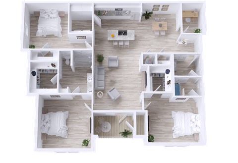 Floor plan for 3 beds, 2 baths, 1817 sqft