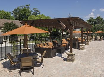 The arbors at breckinridge apartment homes sun deck with shaded trellises