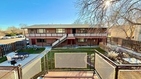 Lakewood apartment for rent - A backyard with a gazebo and a deck.