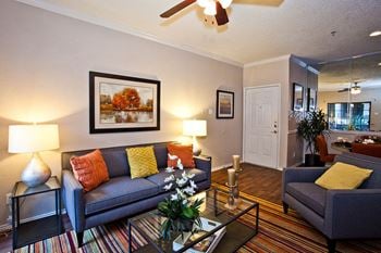 The courts at preston oaks apartments spacious living room
