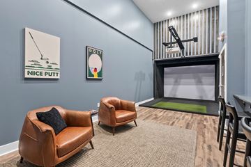 Columbus apartment for rent - A living room with two chairs and a sofa.