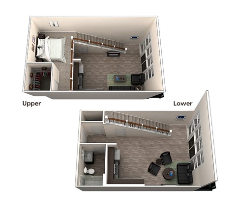 Floor plan for 1 bed, 1 bath, 705 sqft