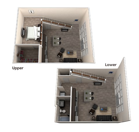 Floor plan for 1 bed, 1 bath, 914 sqft