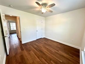Boiling Springs house for rent - A room with a ceiling fan and wooden flooring.