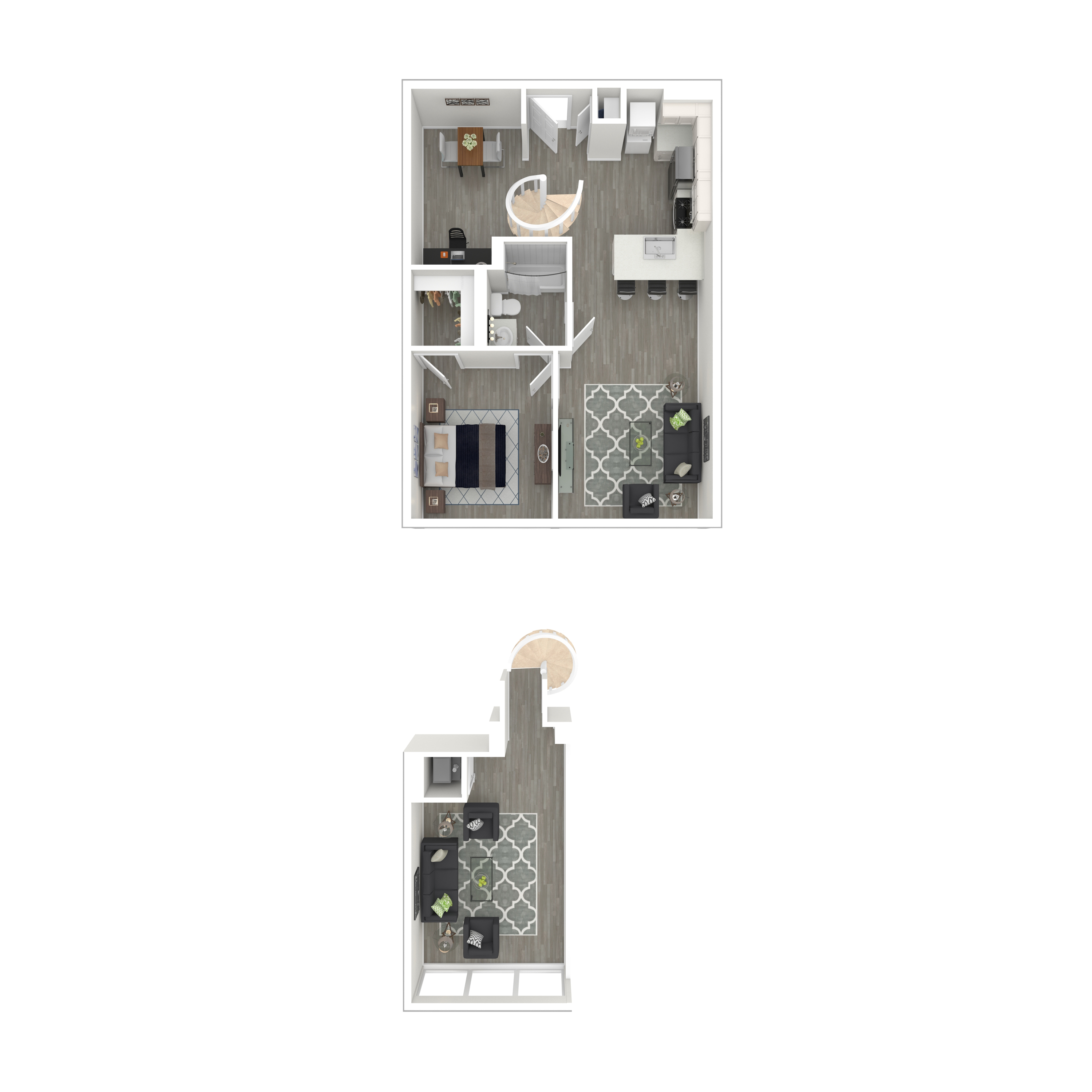 Floor plan for 1 bed, 1 bath, 1198 sqft