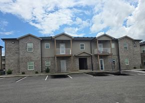 Bowling Green apartment for rent - A row of houses with a parking lot in front.
