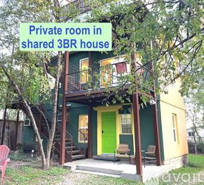 Austin apartment for rent - A green and yellow house with a private room in a shared 3BR house.
