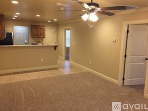 Farwell apartment for rent - A spacious room with a ceiling fan and carpeted floor.