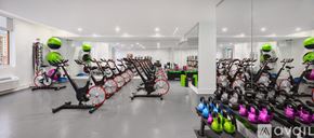 North Bergen condo for rent - A gym with exercise bikes and weights.