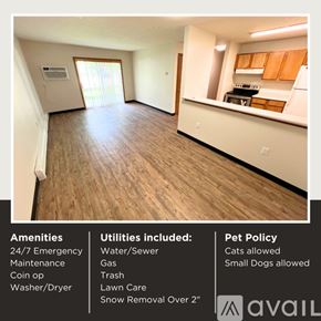 Emmetsburg apartment for rent - A living space with amenities and pet policy details.