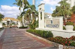 West Palm Beach condo for rent - A sign that says Mezzano in front of a building.