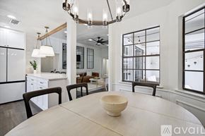 Allen house for rent - A modern kitchen with a dining table and chairs.