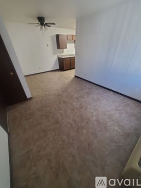 La Crosse apartment for rent - A room with a ceiling fan and a cabinet.
