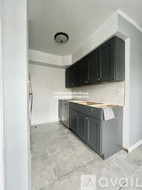 Schiller Park apartment for rent - A kitchen with Landstar Realty Group written on the wall.