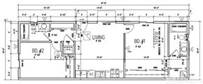 Lake Havasu City condo for rent - A black and white architectural floor plan for a living space.