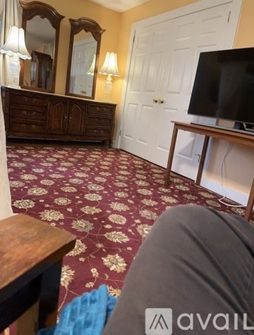 Gordonsville apartment for rent - A living room with a television and a wooden cabinet.