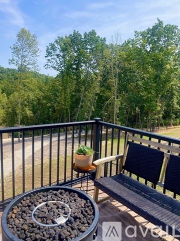 Waynesville house for rent - A living room with a fireplace and a television above it.