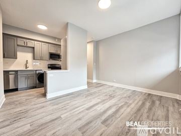 Evanston apartment for rent - A spacious kitchen with a dishwasher and microwave.