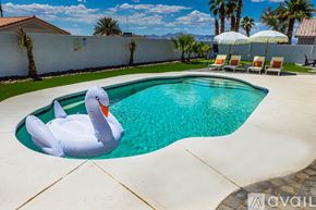 Lake Havasu City house for rent - A pool with a white inflatable duck in it.