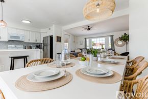 Lake Havasu City house for rent - A dining room with a table set for two.