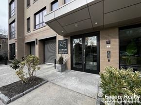 Brookline apartment for rent - The front of a building with the number 45 on it.