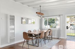 Imperial Beach house for rent - A dining room with a table set for six.