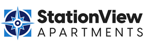 Fort Saskatchewan apartment for rent - The image is a logo for Station View Apartments, featuring a compass design.