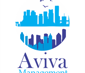 East Point apartment for rent - A logo with a city skyline and the words "Aviva Management" in front of it.