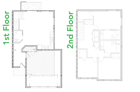 Floor plan for 3 beds, 2.5 baths, 1572 sqft