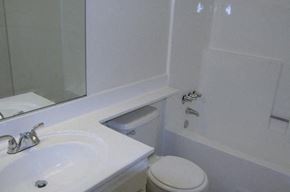 Van Nuys apartment for rent - A white sink and toilet in a bathroom.