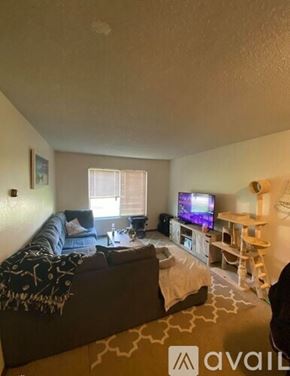 Mankato apartment for rent - A living room with a couch, a television, and a window.