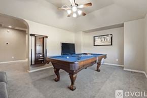Austin house for rent - A room with a pool table and a television.