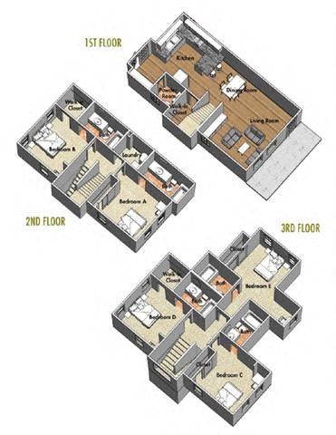 Floor plan for 5 beds, 5.5 baths, 391 sqft