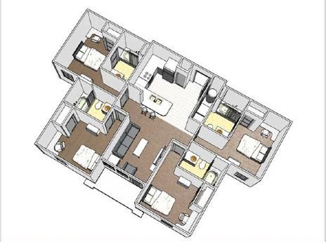 Floor plan for 4 beds, 4 baths, 312 sqft