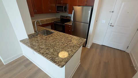 Floor plan for 1 bed, 1 bath, 742 sqft