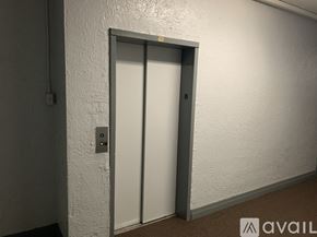 Los Angeles apartment for rent - A white door with a grey frame is closed.