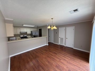 Lafayette apartment for rent - A kitchen area with a counter and cabinets.
