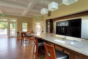 Farmington apartment for rent - a kitchen with a counter top with a computer on it