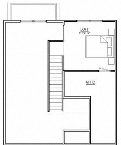 Floor plan for 1 bed, 1 bath, 887 sqft