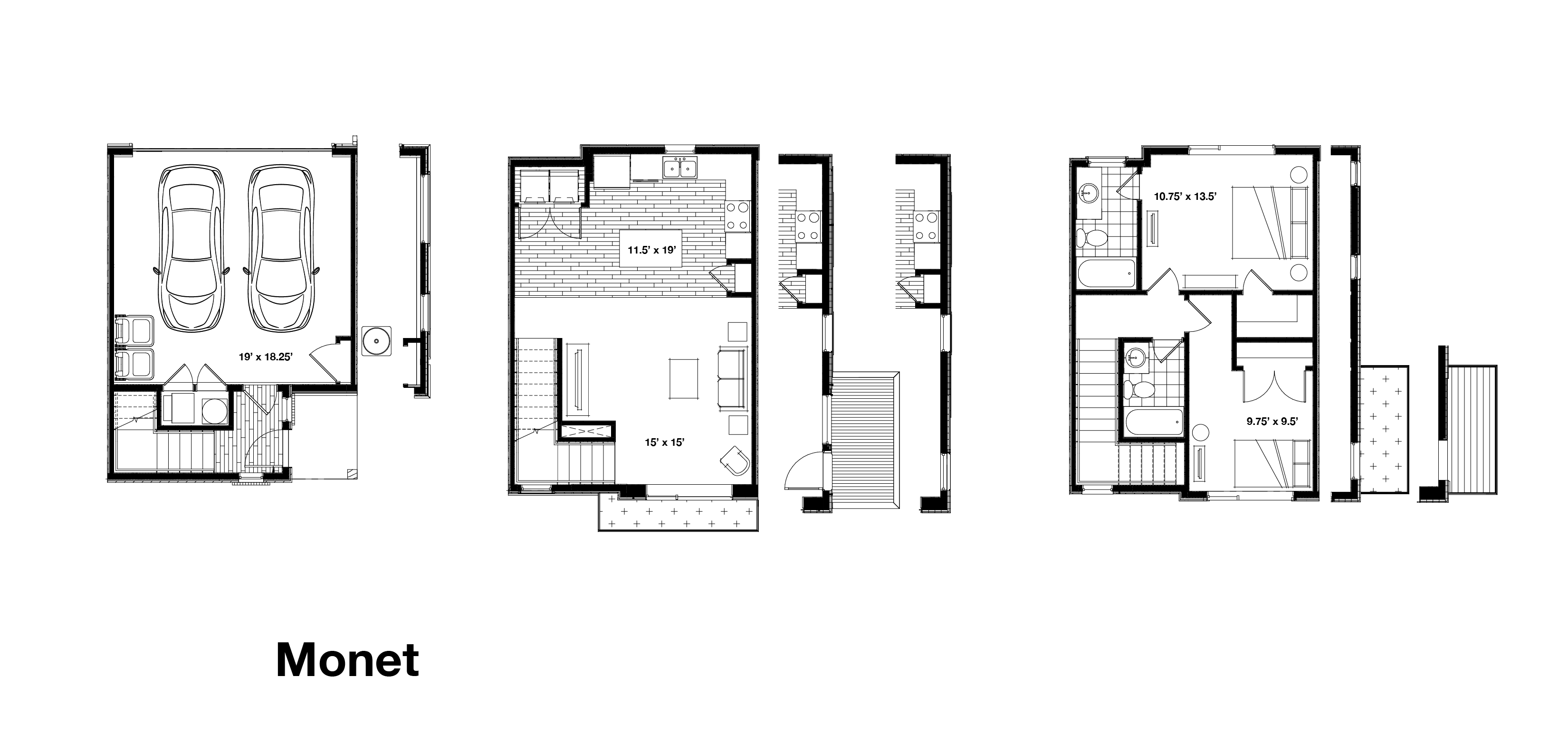Floor plan for 2 beds, 2 baths, 1139 sqft