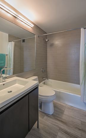 New York apartment for rent - a bathroom with a sink toilet and a bath tub