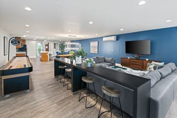 Clubroom with entertainment kitchen